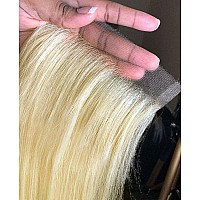 Beeos 6X6 Hd Lace Closure 613 Blonde Color Straight Human Hair Closure 010Mm Ultrathin Invisible Swiss Lace Pre Plucked Natur