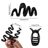 Large Hair Claw Clips For Thick Hair Big Claws Clip For Thin Curly Long Hair 41 Inch Pink Black Hair Clip Strong Hold Non Sli