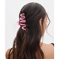 Large Hair Claw Clips For Thick Hair Big Claws Clip For Thin Curly Long Hair 41 Inch Pink Black Hair Clip Strong Hold Non Sli