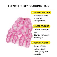 10 Inch French Curl Braiding Hair 2 Packs French Curls Braiding Hair Pink Curly Braiding Hair For Box Braids With Curly Ends Fre