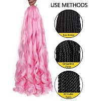 10 Inch French Curl Braiding Hair 2 Packs French Curls Braiding Hair Pink Curly Braiding Hair For Box Braids With Curly Ends Fre