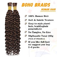 Human Braiding Hair Water Wave Bulk Human Hair For Braiding No Weft Wet And Wavy Human Hair Braiding Hair Extensions For Boho Br