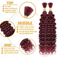 Human Braiding Hair Water Wave Bulk Human Hair For Braiding No Weft Wet And Wavy Human Hair Braiding Hair Extensions For Boho Br