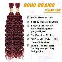 Human Braiding Hair Water Wave Bulk Human Hair For Braiding No Weft Wet And Wavy Human Hair Braiding Hair Extensions For Boho Br