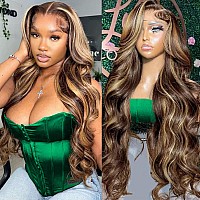 32 Inch Highlight Honey Blonde Lace Front Wig 136 Ombre P427 Highlight Colored Lace Front Wigs Human Hair Pre Plucked Bleache