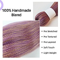 Gozill Purple Honey Braiding Hair Pre Stretched Kanekalon Braiding Hair Extension 26 Inch Colorful Synthetic Fake Hair For Braid