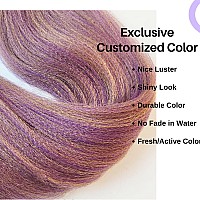 Gozill Purple Honey Braiding Hair Pre Stretched Kanekalon Braiding Hair Extension 26 Inch Colorful Synthetic Fake Hair For Braid