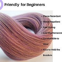 Gozill Purple Honey Braiding Hair Pre Stretched Kanekalon Braiding Hair Extension 26 Inch Colorful Synthetic Fake Hair For Braid