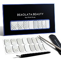 Beaolata Nail Polish Strips 32 Nail Wraps Nail Stickers Gel Nail Strips Easy Apply Remove Long Lasting Salon Quality Sil