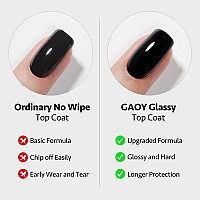 Gaoy Gel Top Coat And Peel Off Base Coat Set 16Ml 2 Pcs Clear No Wipe Finish And Peelable Foundation Combination For Uv Light G