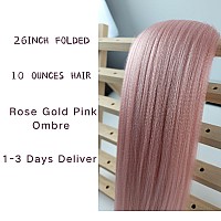 Leticia Rosegold Pink Ombre Braiding Hair Pre Stretched Ez Braid Pre Stretched Hypoallergenic Braiding Hair