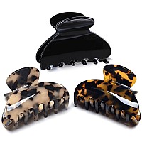 Medium Claw Hair Clips For Women Girls Tortoise Hair Jaw Clips Celluloid Hair Claw Clamps Leopard Print Hair Clasp 3 Pack Mother