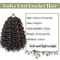 Gogo Curl Crochet Hair 8 Packs Water Wave Crochet Hair 10 Inch Curly Crochet Hair For Women Short Beach Curl Crochet Hair Synthe