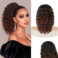 Aisi Beauty Curly Ponytail Extension Drawstring Ponytail Extension For Black Women Synthetic Curly Wavy 14 Inch Fake Clip In Pon