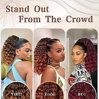 Aisi Beauty Curly Ponytail Extension Drawstring Ponytail Extension For Black Women Synthetic Curly Wavy 14 Inch Fake Clip In Pon