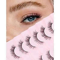 Onlyall Natural Lashes Wispy Lashes Natural Look False Eyelashes Natural Flared Eyelashes False Eye Lashes Soft Fluffy Lashes 7