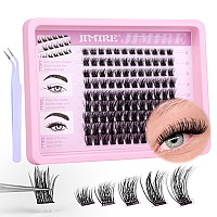 Jimire Self Adhesive Eyelashes Natural Wispy 816Mm Pre Glued Lash Clusters No Glue Needed Press On Lashes With Tweezers Reusabl