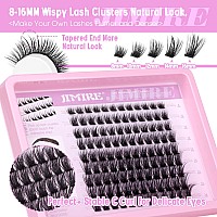 Jimire Self Adhesive Eyelashes Natural Wispy 816Mm Pre Glued Lash Clusters No Glue Needed Press On Lashes With Tweezers Reusabl