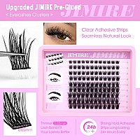 Jimire Self Adhesive Eyelashes Natural Wispy 816Mm Pre Glued Lash Clusters No Glue Needed Press On Lashes With Tweezers Reusabl