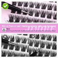 Jimire Self Adhesive Eyelashes Natural Wispy 816Mm Pre Glued Lash Clusters No Glue Needed Press On Lashes With Tweezers Reusabl