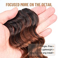 Toyotree Ocean Wave Crochet Hair 14 Inch 8 Packs 3 Tones Ombre Brown Midlength Curly Deep Wave Crochet Hair Synthetic Ocean