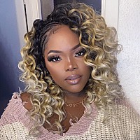 Toyotree Ocean Wave Crochet Hair 14 Inch 8 Packs 3 Tones Ombre Blonde Midlength Curly Deep Wave Crochet Hair Synthetic Ocean