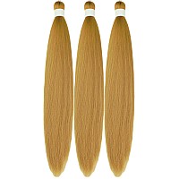 Honey Gold Braiding Hair Pre Stretched Kanekalon Hypoallergenic Knotless Braiding Hair Extensions Synthetic