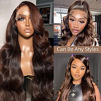 Avolo Chocolate Brown Lace Front Wig Human Hair With Baby Hair Chestnut Brown Human Hair Wig 180 Density Body Wave Dark Brown Wi