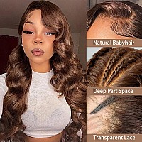 Avolo Chocolate Brown Lace Front Wig Human Hair With Baby Hair Chestnut Brown Human Hair Wig 180 Density Body Wave Dark Brown Wi