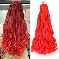 French Curly Braiding Hair 24 Inch 8 Packs Pre Stretched Bouncy Braiding Hair Loose Wavy Braiding Hair Synthetic Hair Extensi