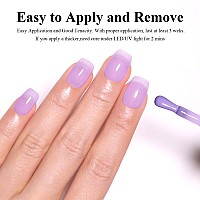 Imtiti Jelly Light Purple Gel Nail Polish 15Ml Sheer Nude Taro Purple Color Uvled Soak Off Gel Polish For Diy Nail Art Manicur