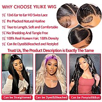 Yilike 32 Inch Human Hair Wigs For Women 13X6 Body Wave Lace Front Wigs Glueless Wigs Human Hair Pre Plucked Brazilian 180 Dens