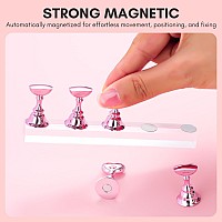 Makartt Nail Stand For Press On Nails Display Practice Art Magnetic Fake Nail Holder For Painting Nails Stand For False Nail Des