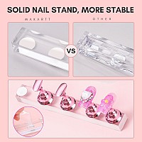 Makartt Nail Stand For Press On Nails Display Practice Art Magnetic Fake Nail Holder For Painting Nails Stand For False Nail Des