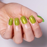 Imtiti Ice Green Gel Nail Polish 15Ml Sheer Jelly Green Translucent Color Uvled Soak Off Gel Polish For Diy Nail Art Manicure