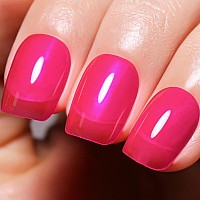 Imtiti Ice Neon Pink Gel Nail Polish 15Ml Sheer Jelly Hot Pink Translucent Color Uvled Soak Off Gel Polish For Diy Nail Art Ma