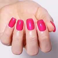 Imtiti Ice Neon Pink Gel Nail Polish 15Ml Sheer Jelly Hot Pink Translucent Color Uvled Soak Off Gel Polish For Diy Nail Art Ma