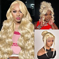 Aliaurora 613 Lace Front Wig Human Hair 360 Hd Lace Front Wigs Human Hair Pre Plucked With Baby Hair 200 Density Body Wave Blond