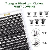 Lanciley Fluffy Lash Clusters 320 Pcs 60D80D Thick Eyelash Clusters 1016Mm Wispy Individual Lashes Cluster Eyelash Extensions