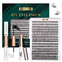 Lanciley Lash Extension Kit 320 Pcs Thin Band Lash Clusters 30D 40D Eyelash Extension Kit 1016Mm Mix Individual Lashes Kit With