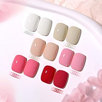 Gaoy Red Pink Gel Nail Polish Set 6 Colors Nude White Soak Off Gel Polish Kit For Salon And Nail Art Diy At Home