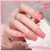 Gaoy Red Pink Gel Nail Polish Set 6 Colors Nude White Soak Off Gel Polish Kit For Salon And Nail Art Diy At Home