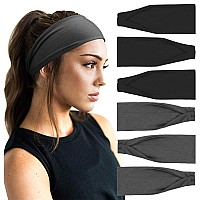 Dreshow Yoga Sports Headbands For Women Elastic Nonslip Headbands Workout Running Hair Bands 6 Pack