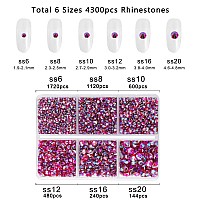 Beadsland 4300Pcs Flatback Rhinestones Red Ab Rhinestones Nail Gems Round Crystal Rhinestones For Crafts Mixed 6 Sizes With Pic