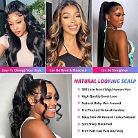 200 Density 360 Lace Front Wigs Human Hair For Women 360 Body Wave Lace Front Wigs Human Hair Pre Plucked With Baby Hair Hd Tran