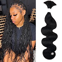 Liqusee Human Braiding Hair 100G One Bundlepack 18 Inch Natural Black Body Wave Curly Human Hair For Braiding No Weft 100 Unpr