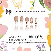 Press On Nails Medium Almond Mabkjlf French Tip Fake Nails Nude Full Cover White Gold Nail Tip False Nails With Star Designs Rhi