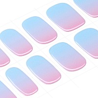 Danni Toni Semi Cured Gel Nail Strips Pink Blue Ombre Rose Horizon Gradient Gel Nail Stickers Summer Nail Wraps 28 Stickers