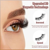 Wiwoseo Magnetic Eyelashes Reusable Dual Magnetic Lashes Without Eyeliner Natural Look Magnetic Eyelashes With Applicator Clear