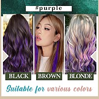 Runature Tape In Hair Extensions Human Hair Purple Tape In Human Hair Extensions 12 Inch Human Hair Tape In Extensions Purple Ha